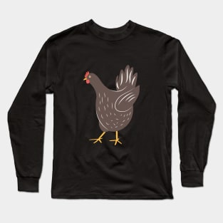 Happy Brown Hen Long Sleeve T-Shirt